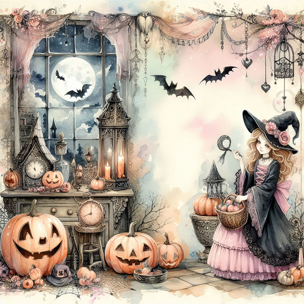 Diamond Painting - Full Round - Pumpkin girl (40*40CM)