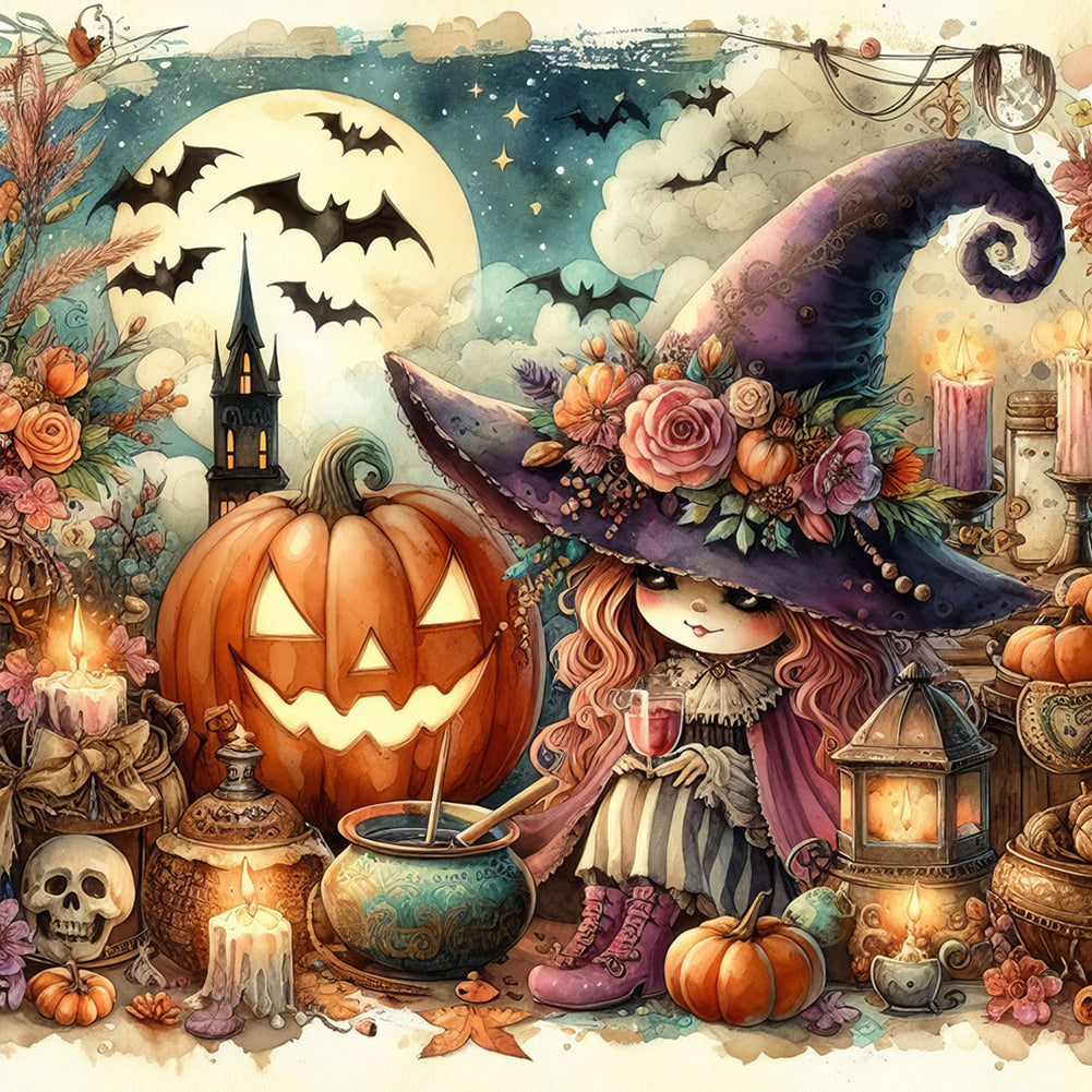 Diamond Painting - Full Round - Pumpkin girl (40*40CM)