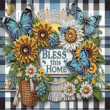 Load image into Gallery viewer, Diamond Painting - Partial Special Shaped - Butterfly sunflower (30*30CM)
