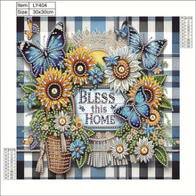 Load image into Gallery viewer, Diamond Painting - Partial Special Shaped - Butterfly sunflower (30*30CM)
