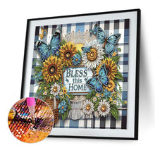 Load image into Gallery viewer, Diamond Painting - Partial Special Shaped - Butterfly sunflower (30*30CM)

