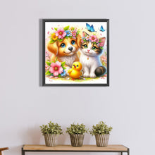 Load image into Gallery viewer, Diamond Painting - Full Round - Kitten, puppy, yellow duck (40*40CM)
