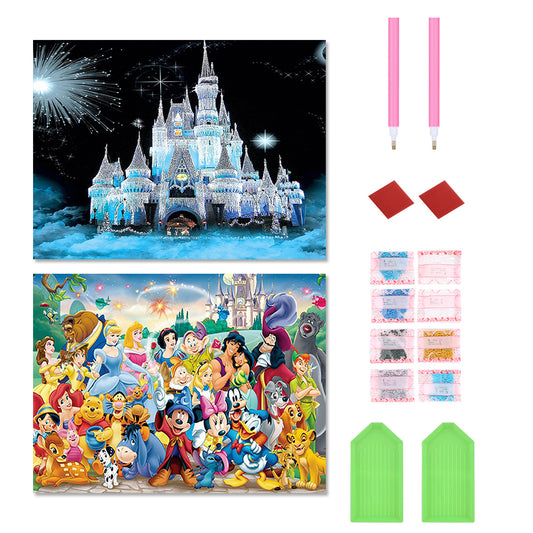 2pcs Round Diamond Painting Set - Disney (40*30CM)