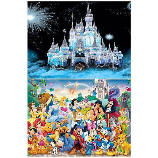 2pcs Round Diamond Painting Set - Disney (40*30CM)