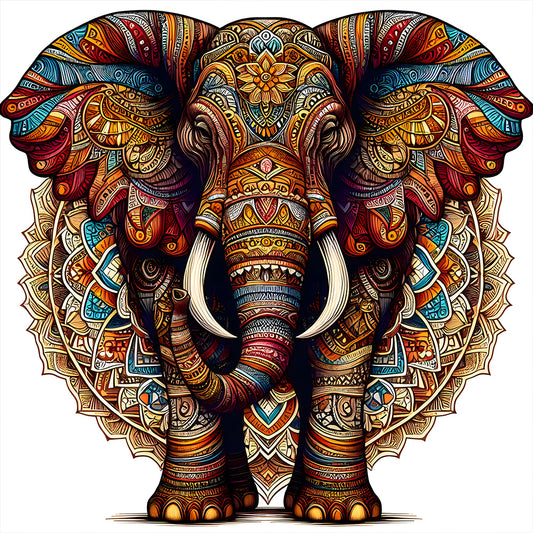 Diamond Painting - Full Round - Mandala Elephant (40*40CM)