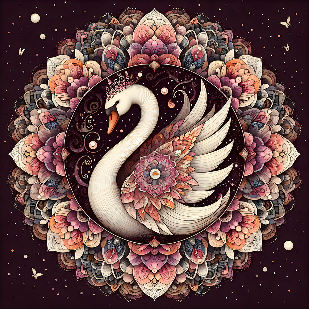 Diamond Painting - Full Round - Mandala Swan (40*40CM)