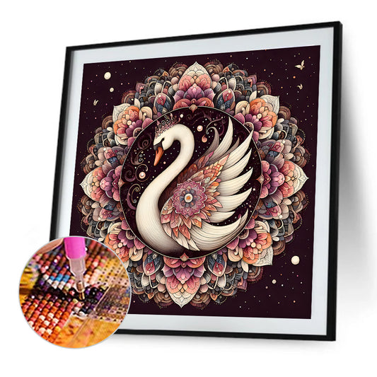 Diamond Painting - Full Round - Mandala Swan (40*40CM)