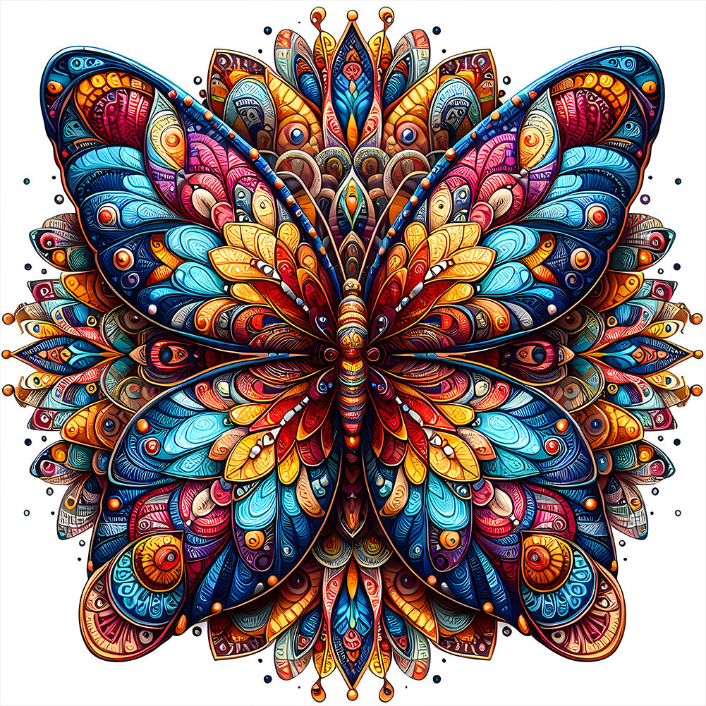 Diamond Painting - Full Round - Mandala Butterfly (40*40CM)