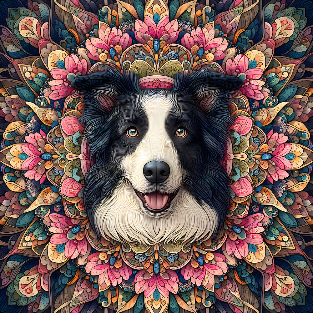 Diamond Painting - Full Round - Mandala Puppy (40*40CM)