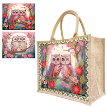 Load image into Gallery viewer, Linen Garden Owl Diamond Art Large Capacity Handbag Birthday Gift for Friends
