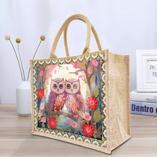 Load image into Gallery viewer, Linen Garden Owl Diamond Art Large Capacity Handbag Birthday Gift for Friends
