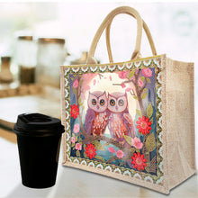 Load image into Gallery viewer, Linen Garden Owl Diamond Art Large Capacity Handbag Birthday Gift for Friends
