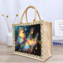 Load image into Gallery viewer, Linen Mysterious Butterfly Diamond Art Large Handbag Birthday Gift for Friends
