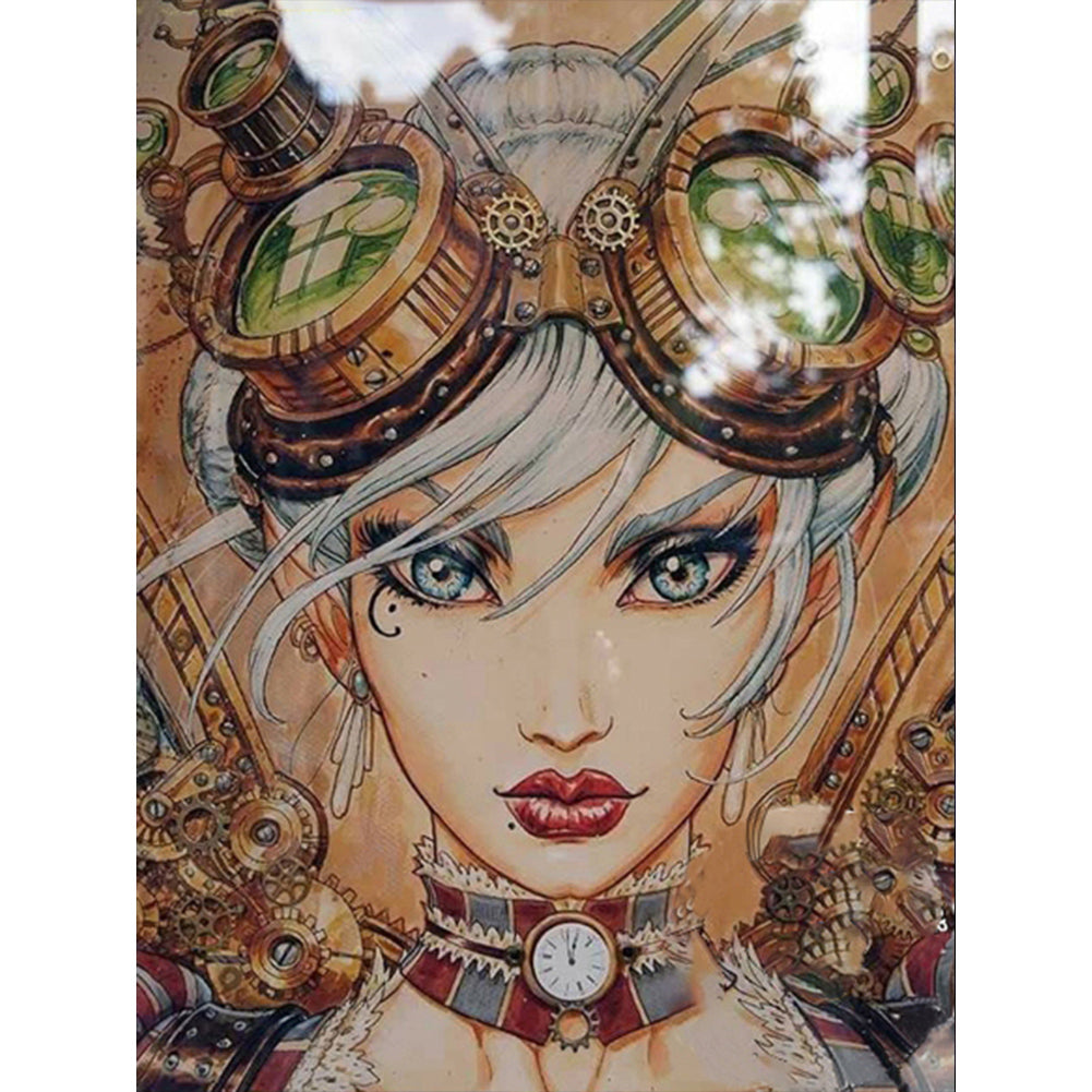 Diamond Painting - Full Round - Steampunk Cool Girl (30*40CM)
