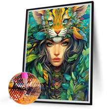 Load image into Gallery viewer, AB Diamond Painting - Full Round - Mysterious jungle girl (40*50CM)
