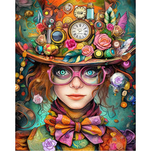 Load image into Gallery viewer, AB Diamond Painting - Full Round - Mysterious hat girl (40*50CM)
