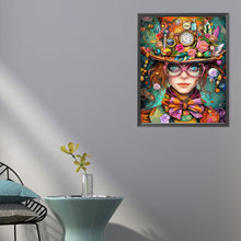 Load image into Gallery viewer, AB Diamond Painting - Full Round - Mysterious hat girl (40*50CM)
