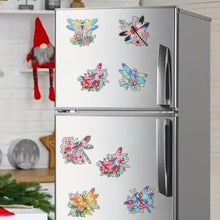 Load image into Gallery viewer, 8Pcs Acrylic Special Shape Animal Diamond Painting Refrigerator Magnet Dragonfly
