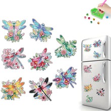 Load image into Gallery viewer, 8Pcs Acrylic Special Shape Animal Diamond Painting Refrigerator Magnet Dragonfly

