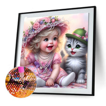 Load image into Gallery viewer, Diamond Painting - Full Round - Cute Pet Girl (30*30CM)
