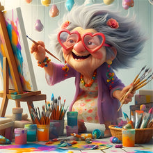 Load image into Gallery viewer, Diamond Painting - Full Round - Funny grandma (40*40CM)
