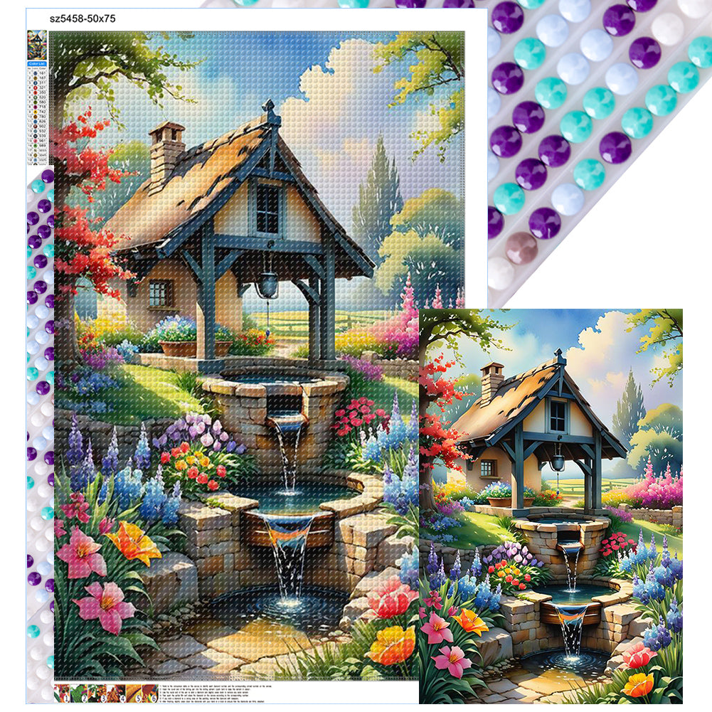 Diamond Painting - Full Round - Garden pavilion (50*75CM)