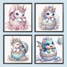 Load image into Gallery viewer, 4pcs Round Diamond Painting Set - Gemstone dinosaur eggs (30*30CM)
