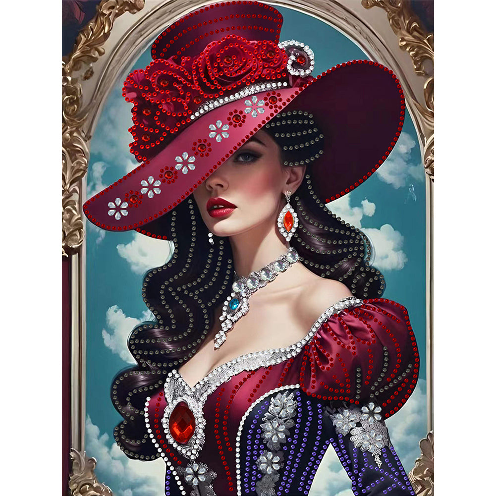 Diamond Painting - Partial Special Shaped - Luxury Woman (30*40CM)