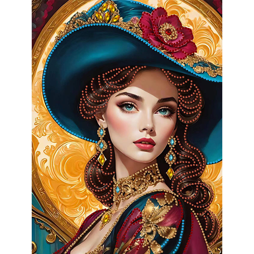Diamond Painting - Partial Special Shaped - Luxury Woman (30*40CM)