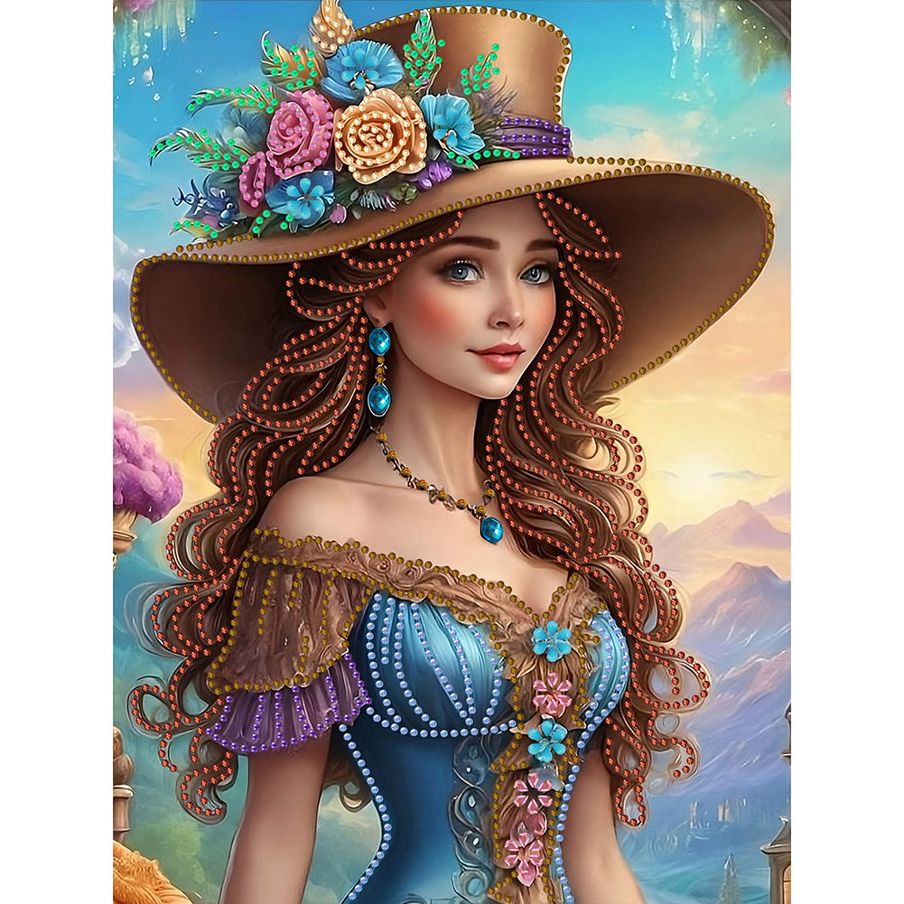 Diamond Painting - Partial Special Shaped - Luxury Woman (30*40CM)