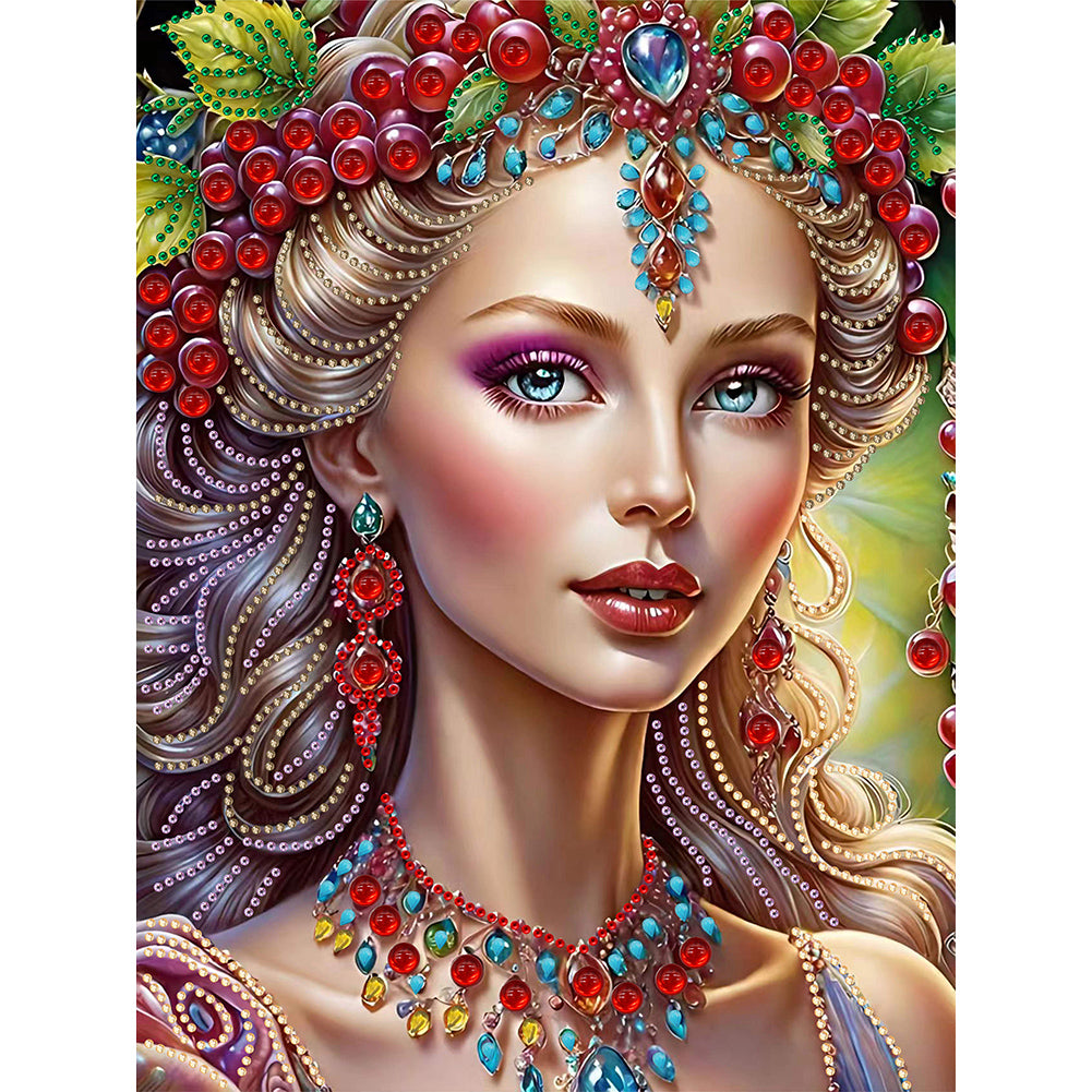 Diamond Painting - Partial Special Shaped - Luxury Woman (30*40CM)