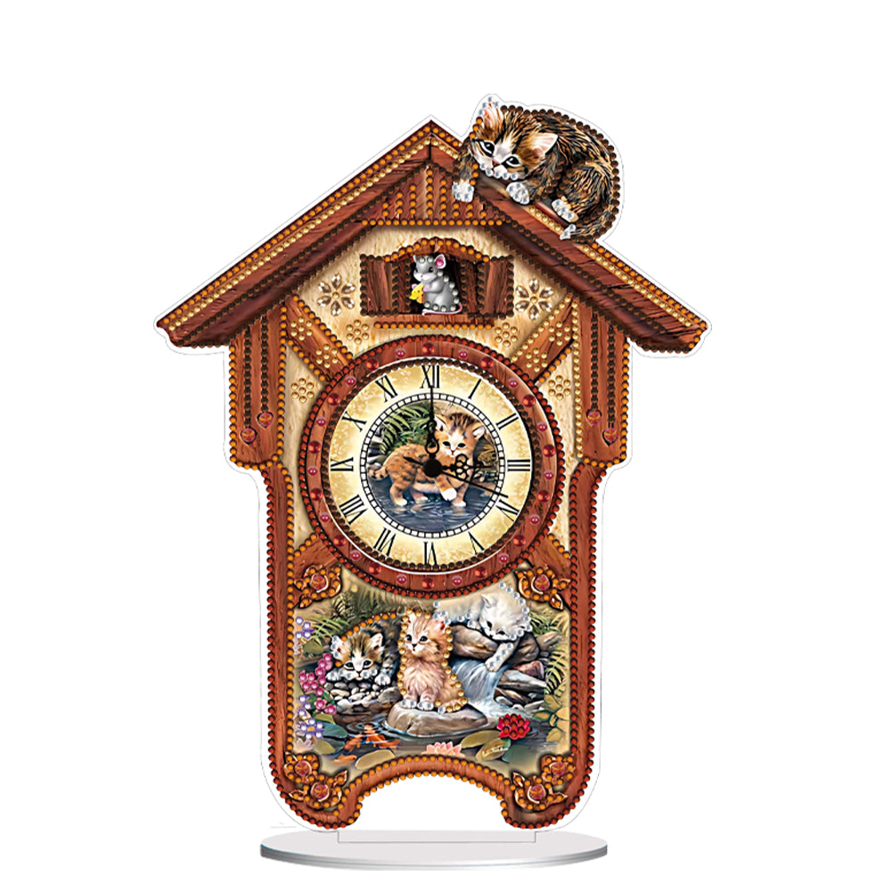 Acrylic Special Shaped Animal 5D Diamond Painting Clock Art Craft for Home Decor