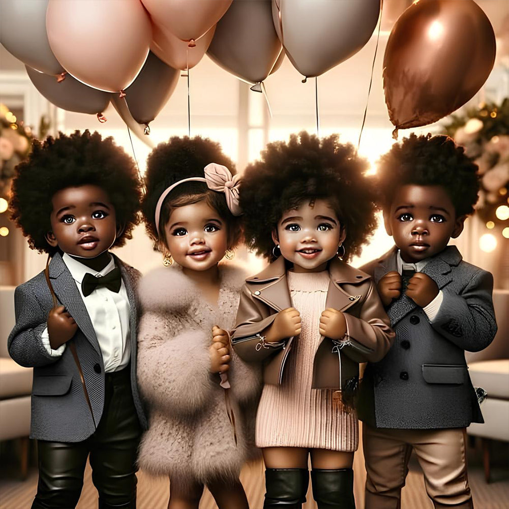 Diamond Painting - Full Round - Several children (40*40CM)