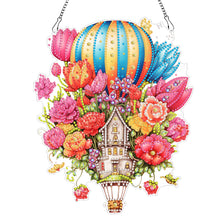 Load image into Gallery viewer, Acrylic Special Shaped Hot Air Balloon Flower Diamond Painting Hanging Decor
