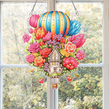 Load image into Gallery viewer, Acrylic Special Shaped Hot Air Balloon Flower Diamond Painting Hanging Decor
