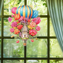 Load image into Gallery viewer, Acrylic Special Shaped Hot Air Balloon Flower Diamond Painting Hanging Decor
