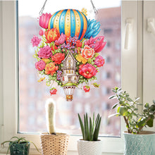 Load image into Gallery viewer, Acrylic Special Shaped Hot Air Balloon Flower Diamond Painting Hanging Decor
