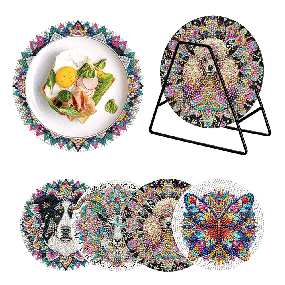 4Pcs Acrylic Mandala DIY Diamond Dot Kits Diamond Crafts Projects for Home Decor