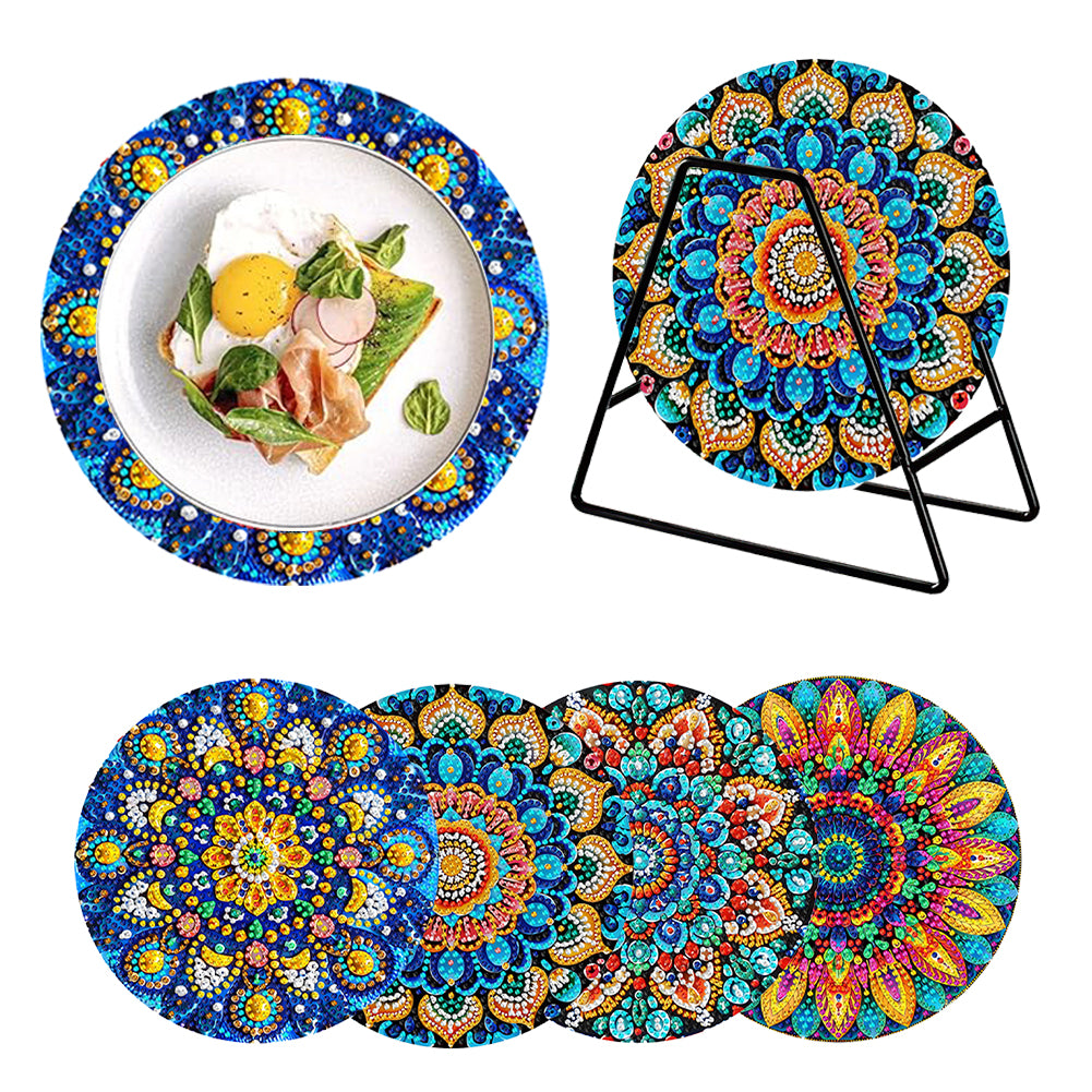 4Pcs Acrylic Mandala DIY Diamond Dot Kits Diamond Crafts Projects for Home Decor