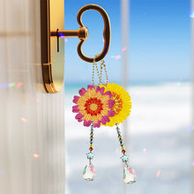 Load image into Gallery viewer, 5Pcs Acrylic Double Sided Sunflower Full Drill Keyring Diamond Painting Keychain
