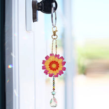 Load image into Gallery viewer, 5Pcs Acrylic Double Sided Sunflower Full Drill Keyring Diamond Painting Keychain
