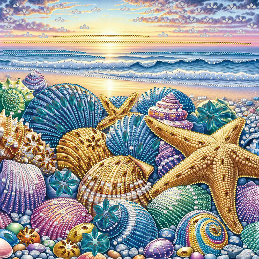 Diamond Painting - Partial Special Shaped - Shell (40*40CM)