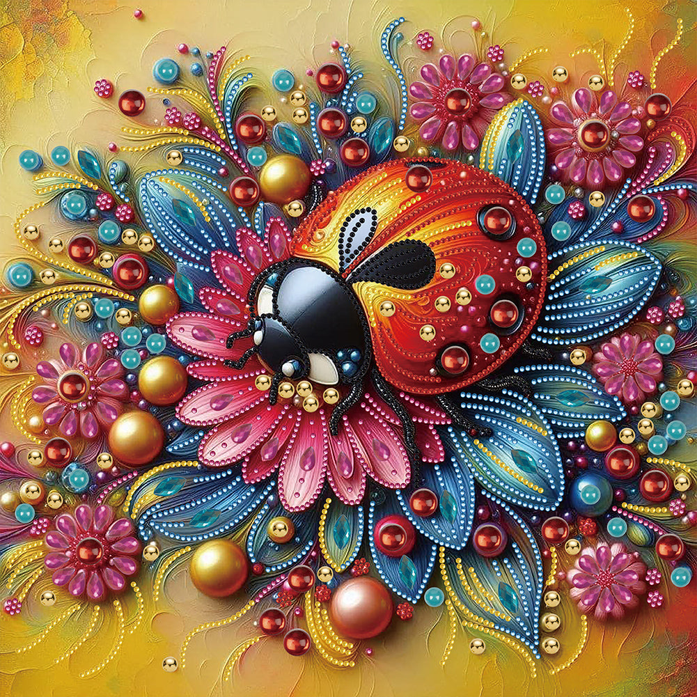 Diamond Painting - Partial Special Shaped - Ladybug (40*40CM)