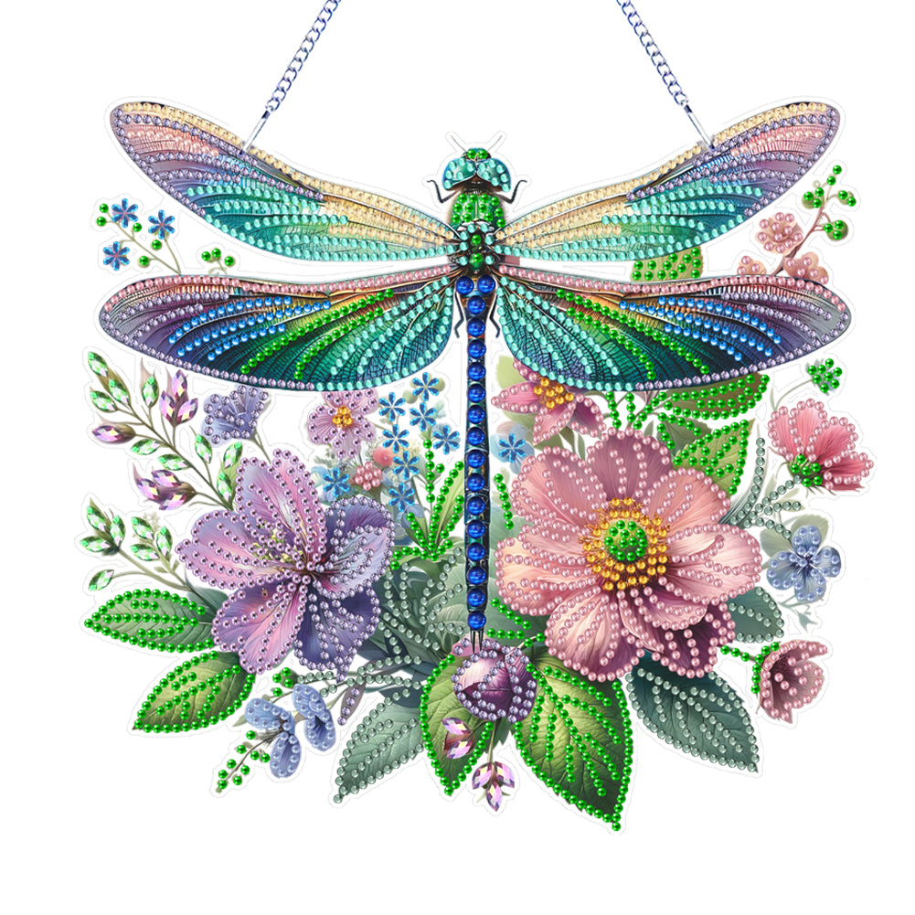 Acrylic Special Shape Bird Flower Diamond Painting Decor DIY Diamond Art Pendant