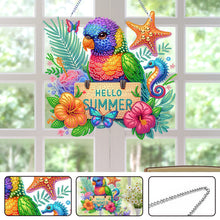 Load image into Gallery viewer, Acrylic Special Shape Bird Flower Diamond Painting Decor DIY Diamond Art Pendant
