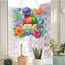 Load image into Gallery viewer, Acrylic Special Shape Bird Flower Diamond Painting Decor DIY Diamond Art Pendant
