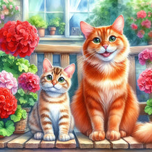 Load image into Gallery viewer, Diamond Painting - Full Round - Two cats (40*40CM)
