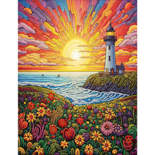 Load image into Gallery viewer, Diamond Painting - Partial Special Shaped - Sunset lighthouse (50*60CM)
