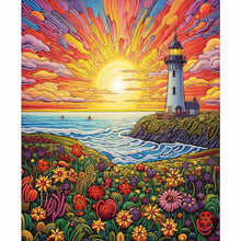 Load image into Gallery viewer, Diamond Painting - Partial Special Shaped - Sunset lighthouse (50*60CM)
