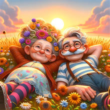 Load image into Gallery viewer, Diamond Painting - Full Round - Warm Old Couple (40*40CM)
